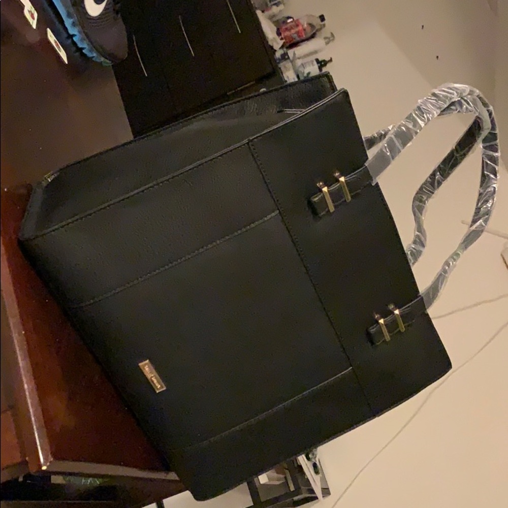 Call it spring black and gold tote
